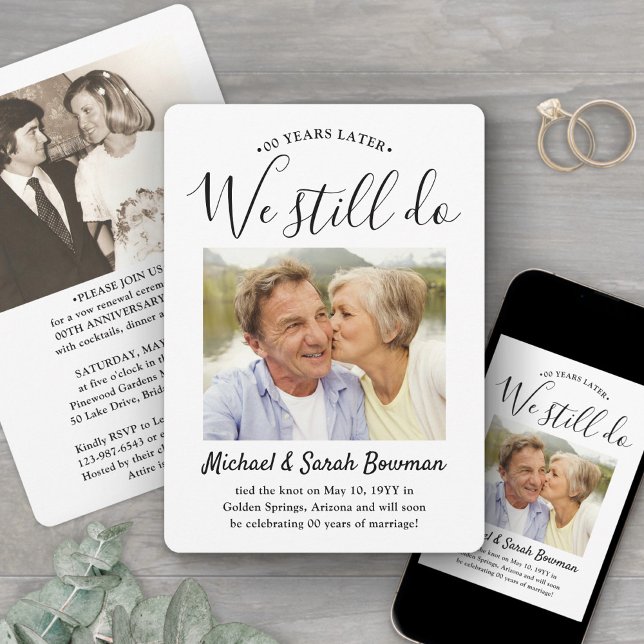 ANY Anniversary 2 Photo We Still Do Elegant Modern Invitation (Creator Uploaded)