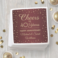 ANY Anniversary Cheers Burgundy and Gold Confetti