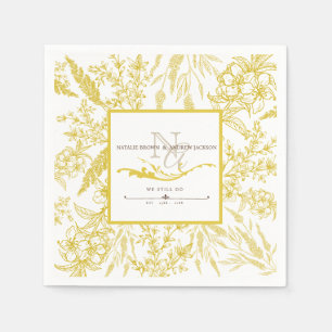 ANY Anniversary Elegant wildflower Monogram Napkin
