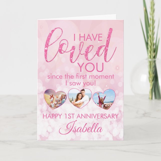 Any Anniversary Heart Love Photo Collage Template (Front)