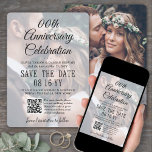 ANY Anniversary Party 2 Photo & QR Code Overlay Save The Date<br><div class="desc">Announce the joyful news of your upcoming anniversary with unique custom photo overlay save the date invitations. The 2 pictures, scannable QR code, and all wording on this invitation template are simple to personalize for any year wedding anniversary. (IMAGE PLACEMENT TIP: An easy way to centre a photo exactly how...</div>