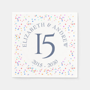 Any Anniversary Rainbow Confetti Napkin