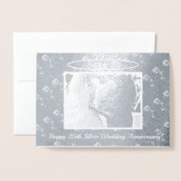 Any Anniversary Silver Roses Photo Frame Blank