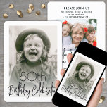 ANY Birthday 2 Photo Chic Stylish Typography Party Invitation<br><div class="desc">Invite family and friends to a stylish birthday celebration with modern custom photo black and white party invitations. Pictures and all wording on this template are simple to customize. (IMAGE PLACEMENT TIP: An easy way to centre a photo exactly how you want is to crop it before uploading to the...</div>