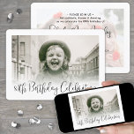 ANY Birthday 2 Photo Modern Trendy Script Party Invitation<br><div class="desc">Invite family and friends to a stylish birthday celebration with modern custom photo black and white party invitations. Pictures and all wording on this template are simple to customize. (IMAGE PLACEMENT TIP: An easy way to centre a photo exactly how you want is to crop it before uploading to the...</div>