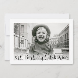 ANY Birthday 2 Photo Modern Trendy Script Party Invitation