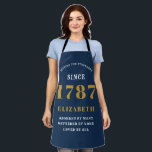 Any Birthday Any Year Blue Gold Lady's Apron<br><div class="desc">Any Birthday Any Year Blue Gold Lady's apron.</div>