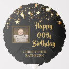 Any Birthday Black & Gold Photo Name