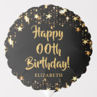 Any Birthday Black & Gold Stars Personalized