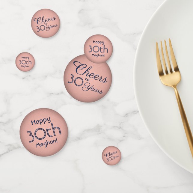 ANY Birthday Cheers Navy Blue & Pink Elegant Table Confetti (Group)