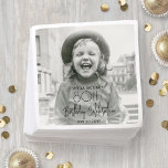 ANY Birthday Chic Stylish Typography Photo Party Napkin<br><div class="desc">Add an elegant touch to birthday party decorations with custom photo paper napkins. The picture and all wording on this template are simple to personalize. (IMAGE PLACEMENT TIP: An easy way to position a photo exactly how you want is to crop it before uploading to the Zazzle website.) The elegant...</div>