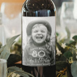 ANY Birthday Chic White Typography Photo Party Wine Label<br><div class="desc">Add an elegant personalized touch to birthday party decorations with stylish custom photo wine bottle labels. The pictures and wording on this template are simple to customize. (IMAGE PLACEMENT TIP: An easy way to position a photo exactly how you want is to crop it before uploading to the Zazzle website.)...</div>