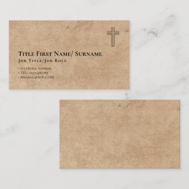 ANY Clergy Catholic Priest Pastor Minister Deacon Business Card (Front/Back)