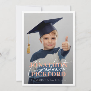 ANY COLOR 2 Photo KINDERGARTEN Graduation Party Invitation