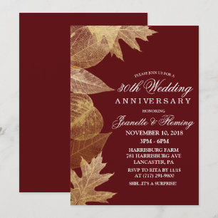 ANY COLOR - Fall Wedding Anniversary Invitation