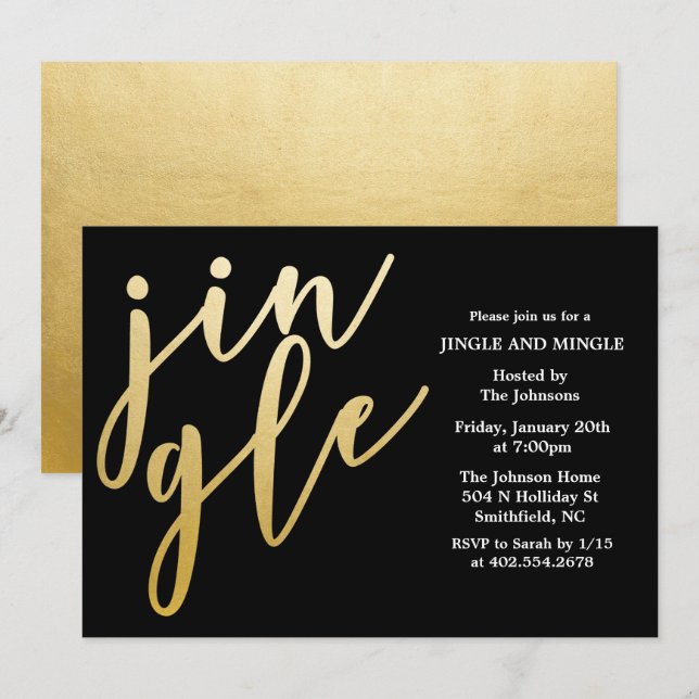 ANY COLOR - Jingle and Mingle Holiday Invitation (Front/Back)