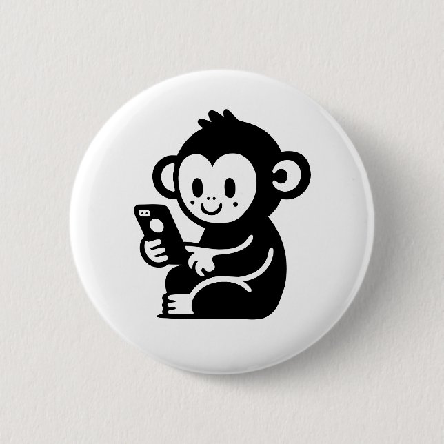 Any Color Monkey Phone 2 Inch Round Button (Front)