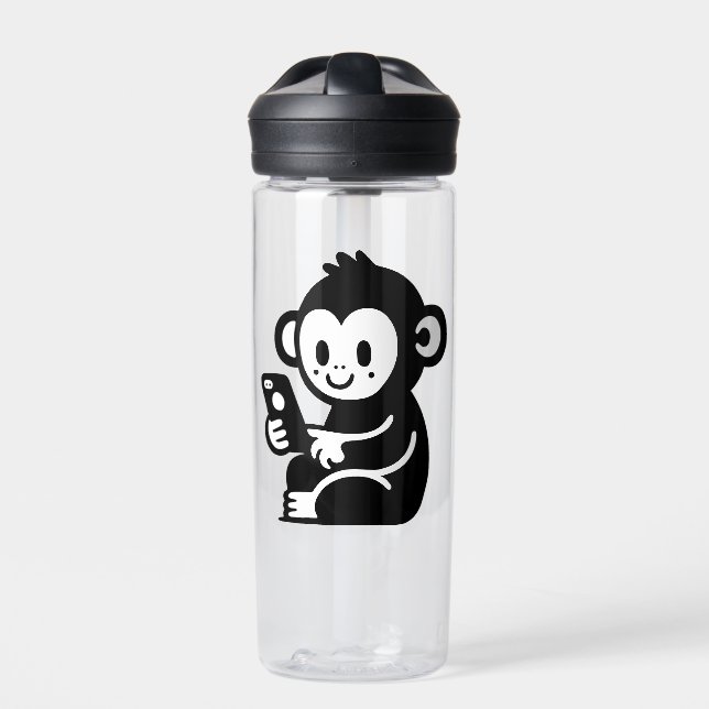 Any Color Monkey Phone Water Bottle (Front)