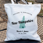 Any Color New Hampshire Map Wedding Welcome Bag, Tote Bag<br><div class="desc">Wedding weekend welcome gift bag for out of town guests to your wedding, featuring image of New Hampshire. You may edit the colors for any part of this design, as well as move the heart to the location of your wedding. To change colors, click personalize and then "edit using the...</div>