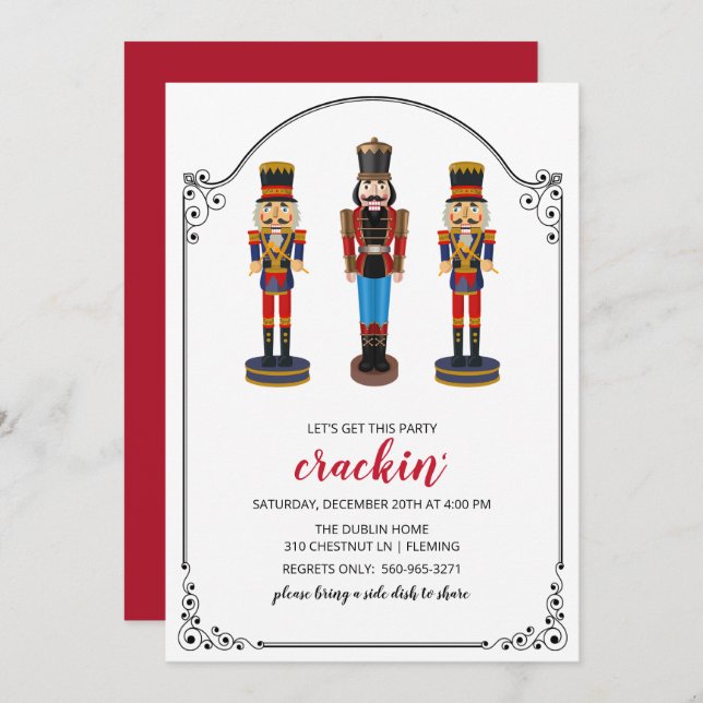 ANY COLOR - Nutcracker Holiday Invitation (Front/Back)