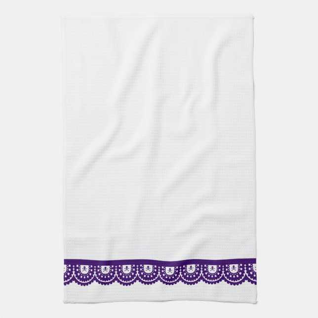 ANY COLOR! Skull Lace Tea Towel (Vertical)
