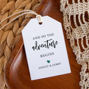 Any Color The Adventure Begins, Wedding Welcome Gift Tags