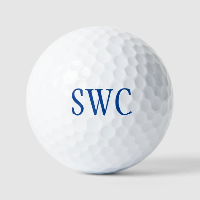 Any Colour 3 Letter Monogram Personalized Golf Bal Golf Balls (Front)