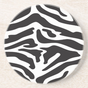 Any Colour and Black Zebra Stripes Pattern Coaster