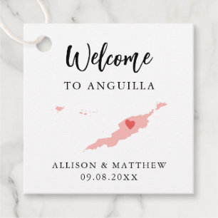 Any Colour Anguilla Wedding Welcome Bag Favour Tags