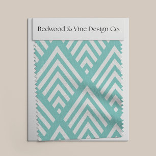 Any Colour // Aqua and White Diamond Chevron Fabric