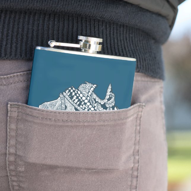 Any Colour Australia Souvenir Map Art Hip Flask (In Situ)