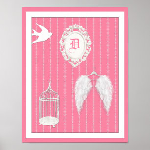 Any Colour Background - Feather Wings Personalized Poster