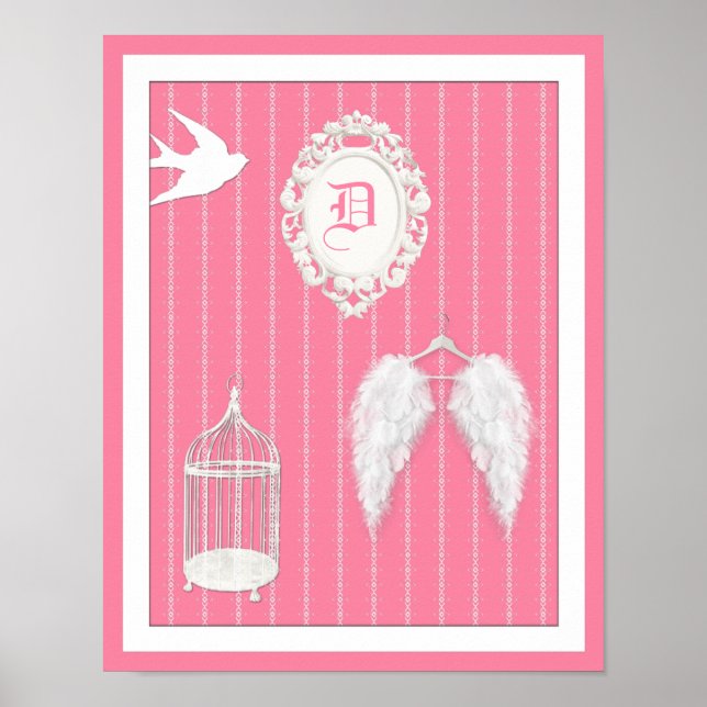 Any Colour Background - Feather Wings Personalized Poster (Front)