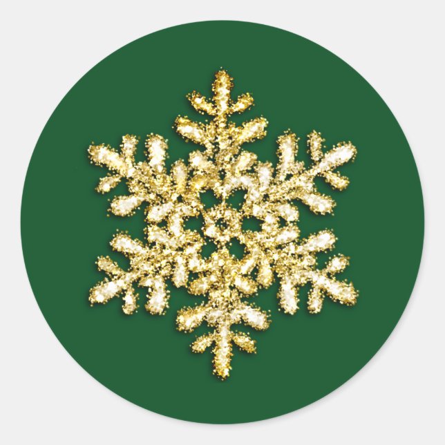 Any Colour Background Gold Crystal Snowflake Seal (Front)