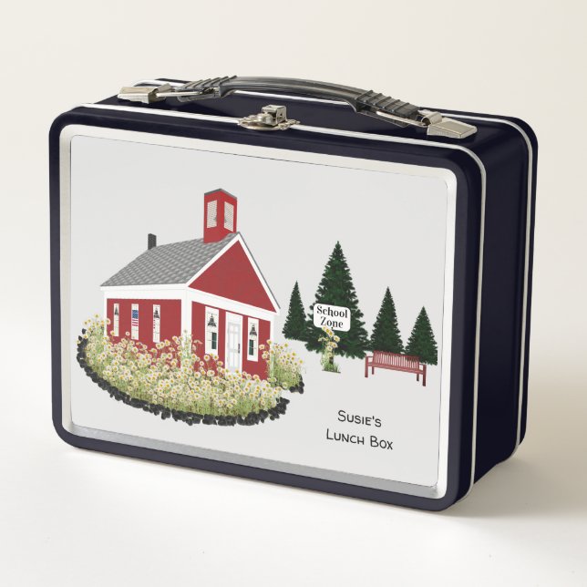 Any Colour Background One Room Schoolhouse  Metal Lunch Box (Front)
