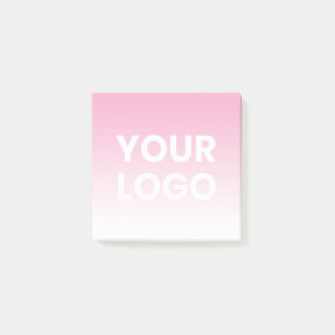 Any Colour Background   White Gradient & Your Logo Post-it Notes