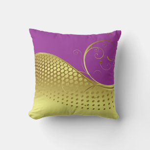Any Colour Background with Gold Design Throw Pillow