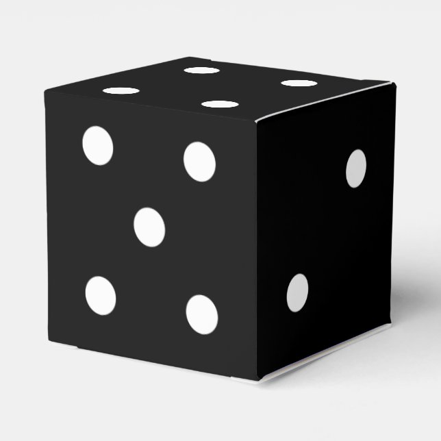 Any Colour Background with White Dot Dice Favor Box (Back Side)