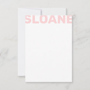 Any Colour Block Name Personalized Note Card