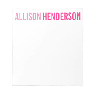 Any Colour - Block Name Personalized Notepad