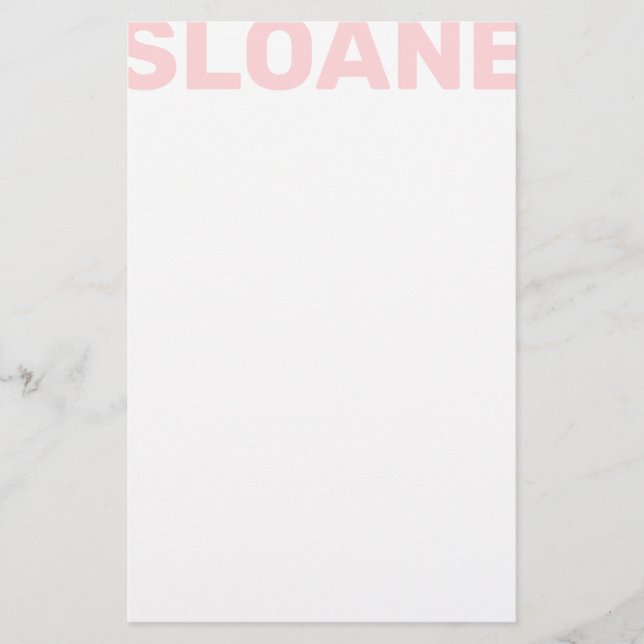 Any Colour Block Name Personalized Stationery (Front)
