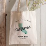Any Colour California Wedding Welcome Bag<br><div class="desc">Wedding weekend welcome gift bag for out of town guests to your wedding, featuring image of California. You may edit the colours for any part of this design, as well as move the heart to the location of your wedding. To change colours, click personalize and then "edit using the design...</div>