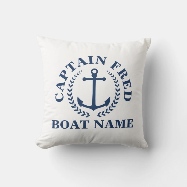 Any colour Captain Throw Pillow (Front)