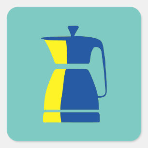 Any Colour Coffee Pot Square Sticker