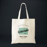 Any Colour Colorado Map Wedding Welcome Bag, Tote Bag<br><div class="desc">Wedding weekend welcome gift bag for out of town guests to your wedding, featuring image of Colorado. You may edit the colours for any part of this design, as well as move the heart to the location of your wedding. To change colours, click personalize and then "edit using the design...</div>