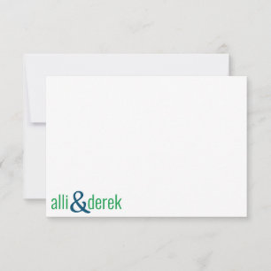 Any Colour - Couples Block Personalized Note Cards