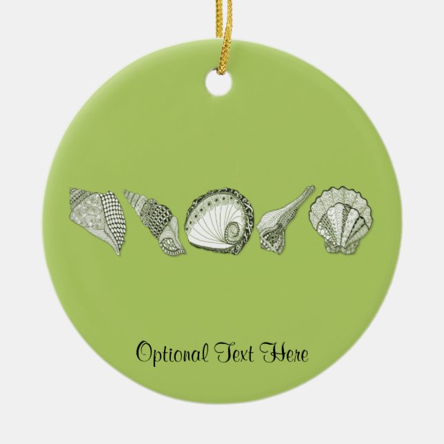 Any Colour Customizable Seashells Ceramic Ornament (Front)