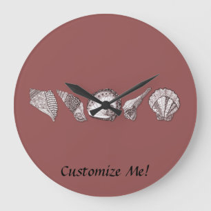 Any Colour Customizable Seashells Large Clock