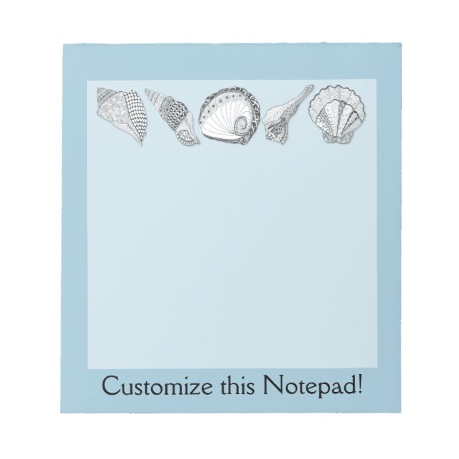 Any Colour Customizable Seashells Notepad (Front)