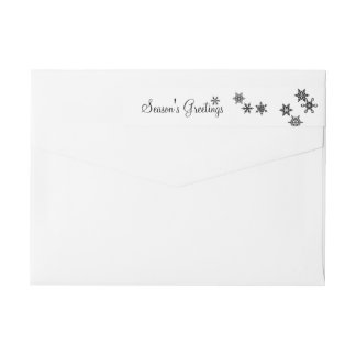 Any Colour Elegant Snowflakes Holiday Address Labe Wrap Around Label